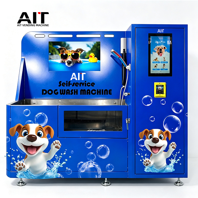 Open-type semi-automatic dog-washing vending machine