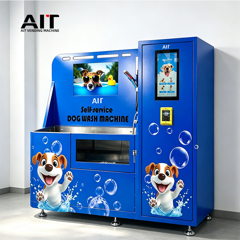 Open-type semi-automatic dog-washing vending machine
