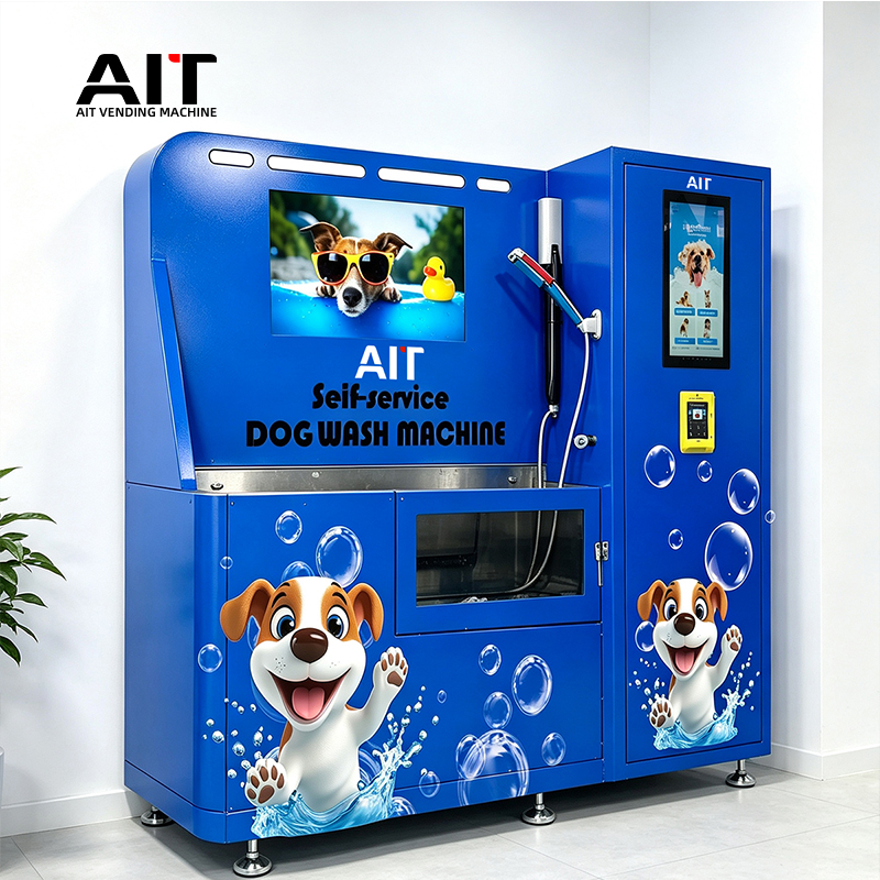 Open-type semi-automatic dog-washing vending machine