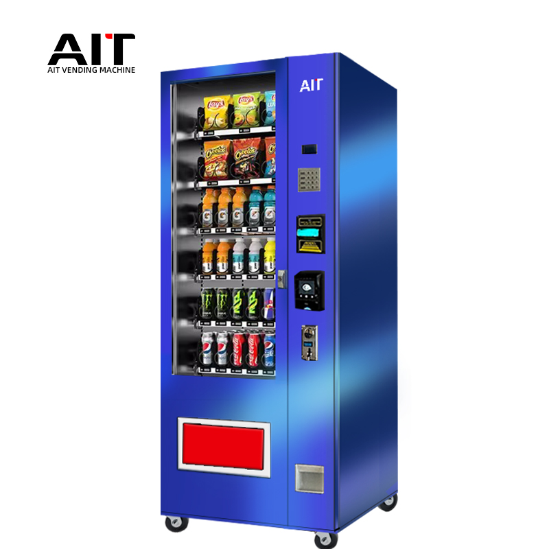 Metal button 6-row 36-channel beverage and snack vending machine