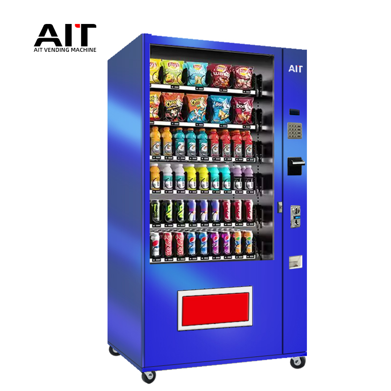 Metal button 6-row 60-channel beverage and snack vending machine