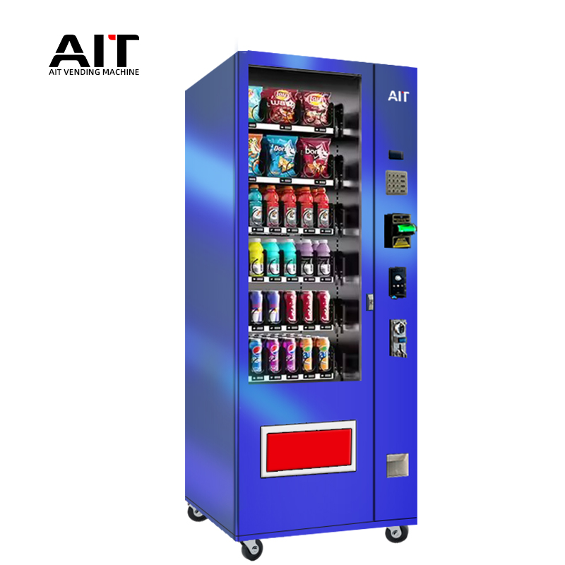 Metal button 6-row 36-channel beverage and snack vending machine
