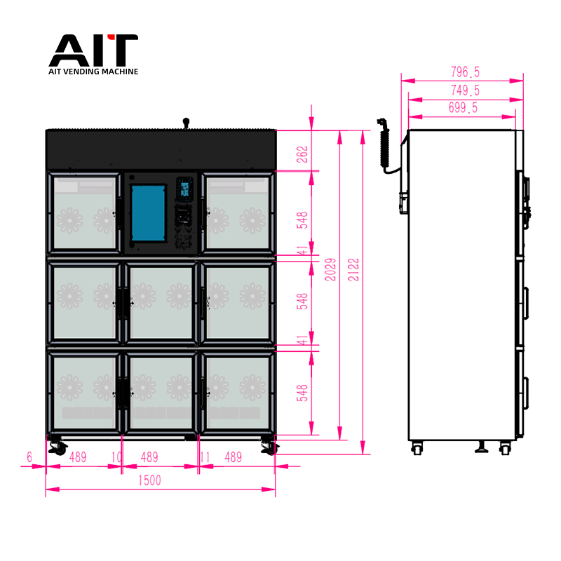 8-box and 9-box flower bouquet and gift vending machine