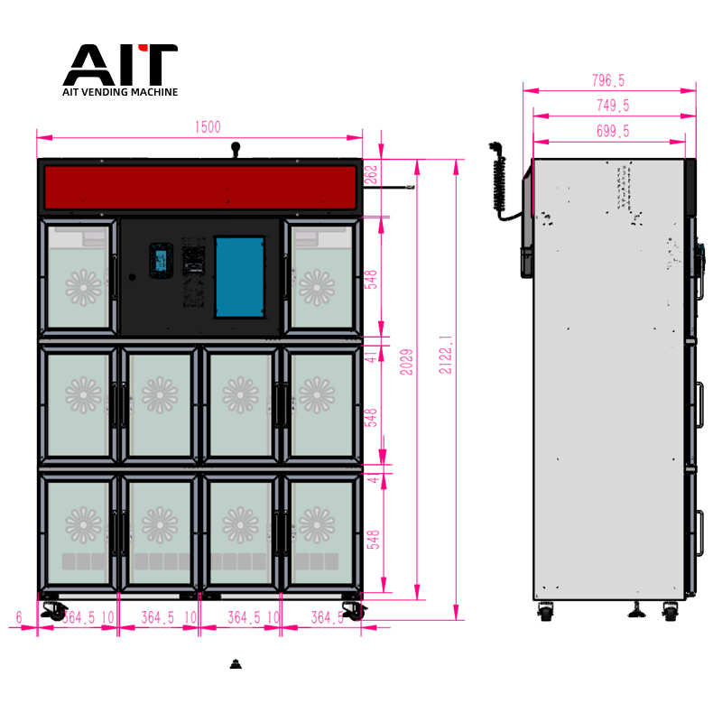 AIT high-end touch screen 10-box flower vending machines